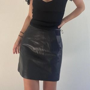 Black leather skirt philosophy